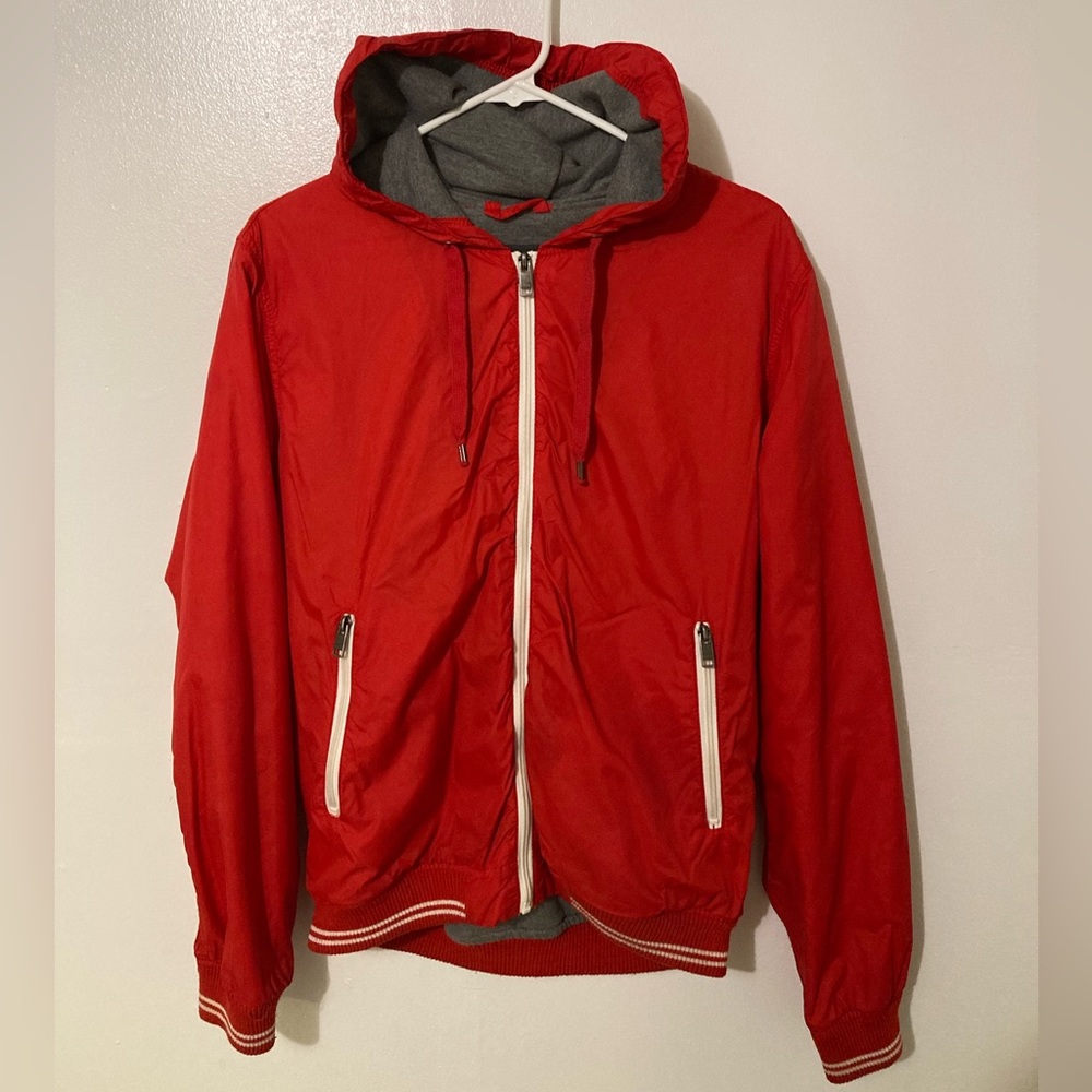 H&M Red Zip Up Windbreaker Jacket